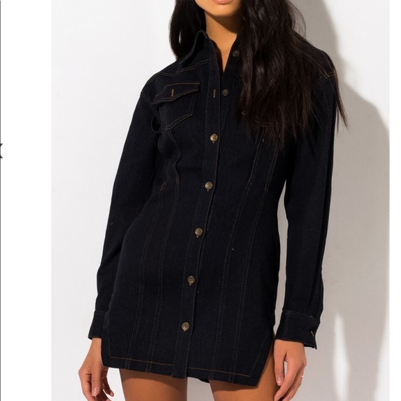 Denim Mini Dress - Picture 1 of 5